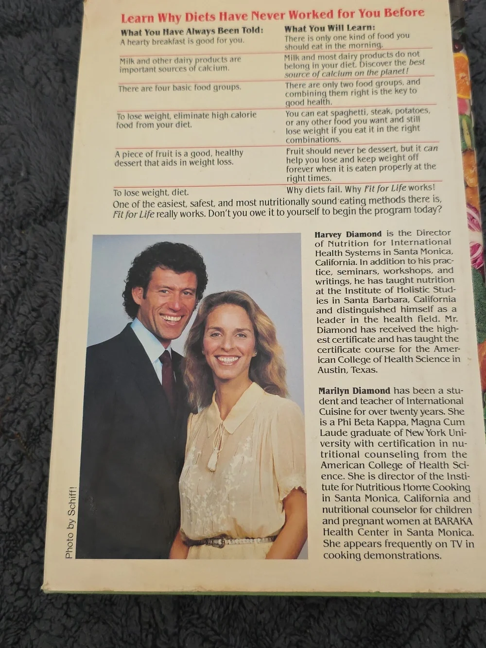 Fit For Life Hardcover Book - 1985 Harvey & Marilyn Diamond